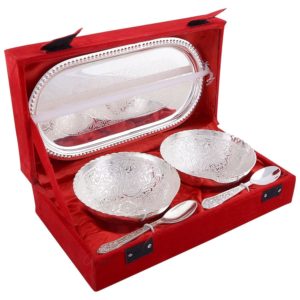 Serving set in silver plating